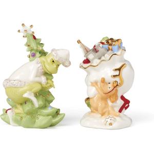 Lenox 896340 Merry Grinchmas Salt & Pepper Set, 2-Piece, Green, Christmas & Holiday Hosting