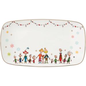 Lenox Serveware, Merry Grinchmas Tray, 13.75 x 7.5-Inch, Food Tray, Microwave Safe & Dishwasher Safe Porcelain, Grinch Winter Serving Tray, Christmas Decor, Christmas Table Centerpieces (1 Piece)