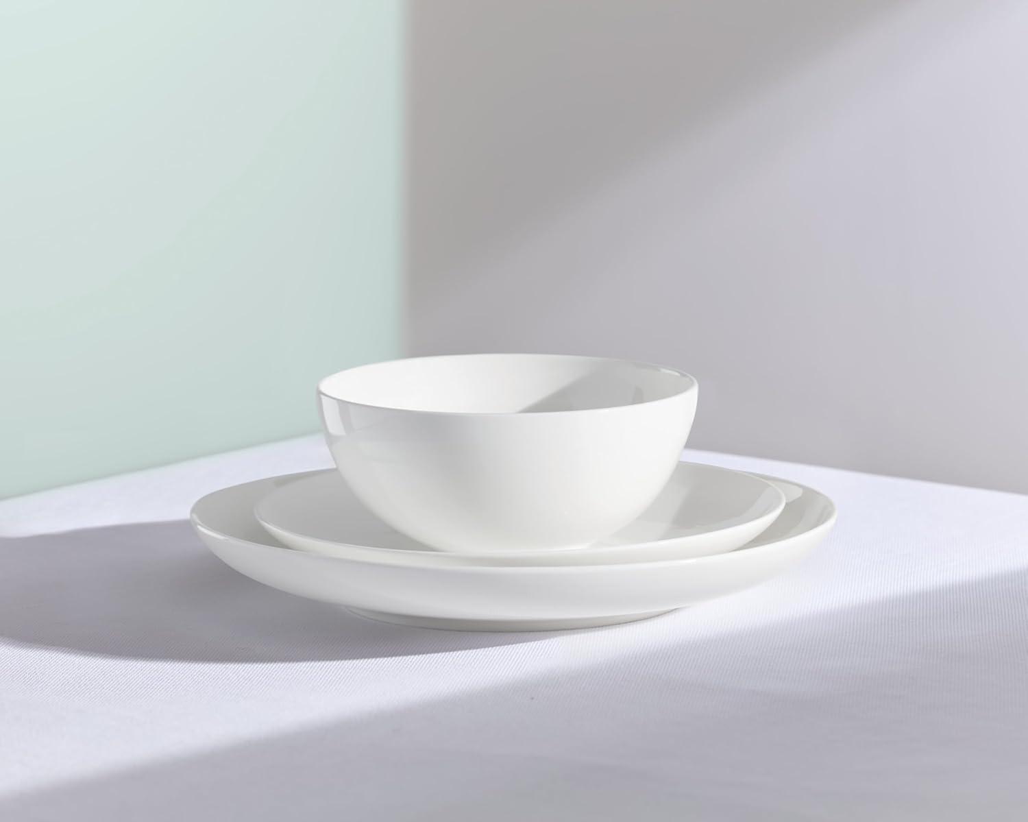 imageLenox Dinnerware Set Studio 1414 Coupe 12Piece Set Service For 4 Bone China Material Dishwasher amp Microwave Safe Home And Kitchen Kitchen And Dining Plates And Bowls Sets White 12 Pieces