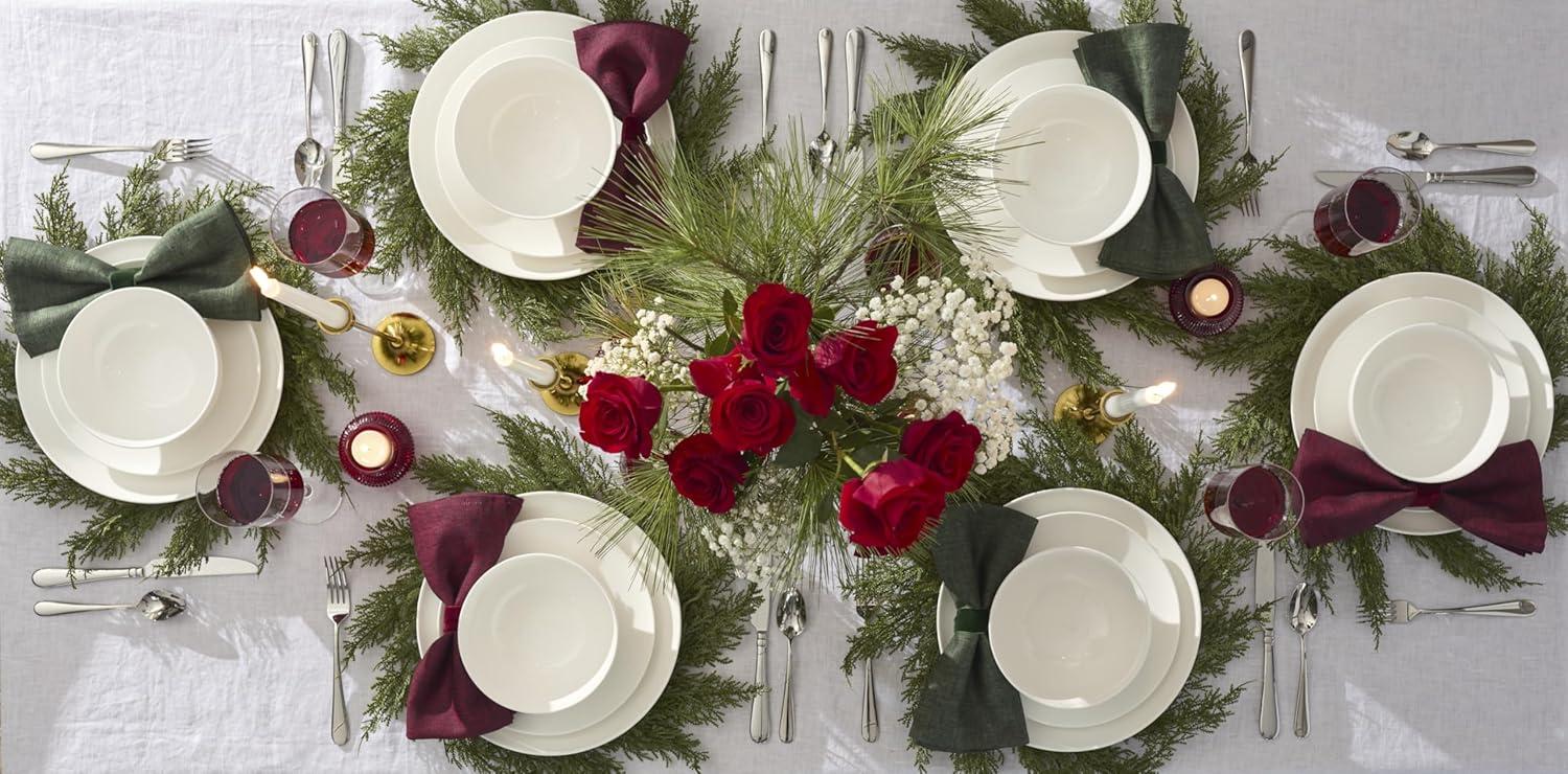 imageLenox Dinnerware Set Studio 1414 Coupe 12Piece Set Service For 4 Bone China Material Dishwasher amp Microwave Safe Home And Kitchen Kitchen And Dining Plates And Bowls Sets White 12 Pieces