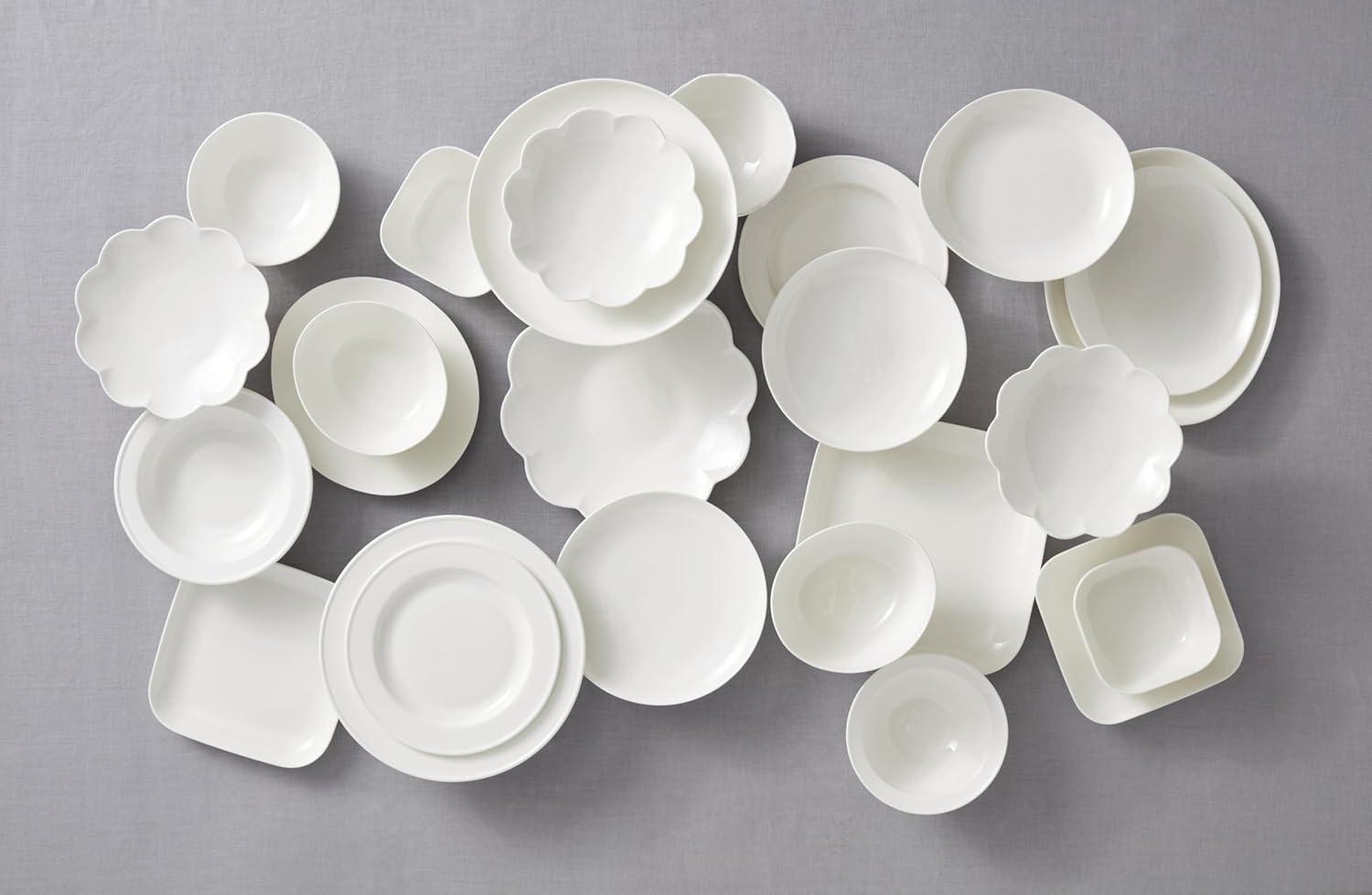 imageLenox Dinnerware Set Studio 1414 Coupe 16Piece Set Service For 4 Bone China Material Dishwasher amp Microwave Safe Home And Kitchen Kitchen And Dining Plates And Bowls Sets White 16 Pieces