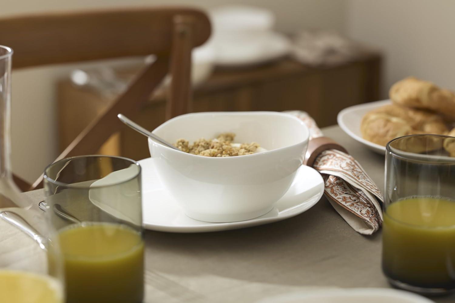 imageLenox Dinnerware Set Studio 1414 Curve 12Piece Set Service For 4 Bone China Material Dishwasher amp Microwave Safe Home And Kitchen Kitchen And Dining Plates And Bowls Sets White 12 Pieces