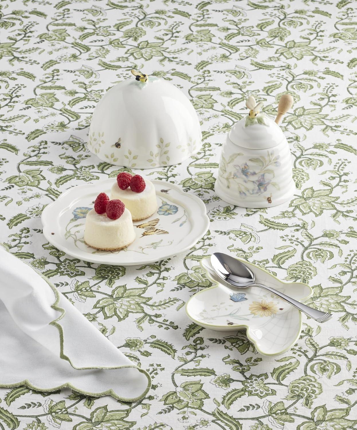 imageLenox Home And Kitchen Butterfly Meadow Beehive Covered Butter Dish Porcelain Material Butter Dish With Lid For Countertop Kitchen Decor And Accessories Butterfly And Flowers White 1 Piece