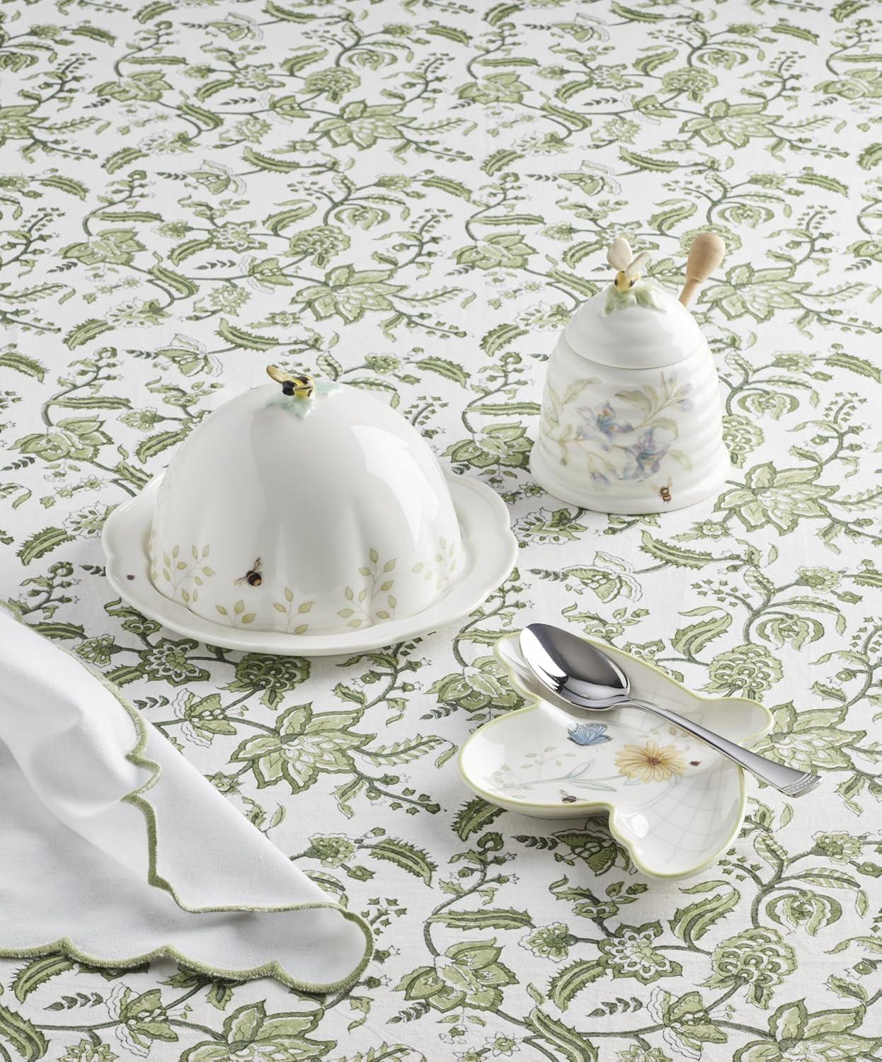 imageLenox Home And Kitchen Butterfly Meadow Beehive Covered Butter Dish Porcelain Material Butter Dish With Lid For Countertop Kitchen Decor And Accessories Butterfly And Flowers White 1 Piece