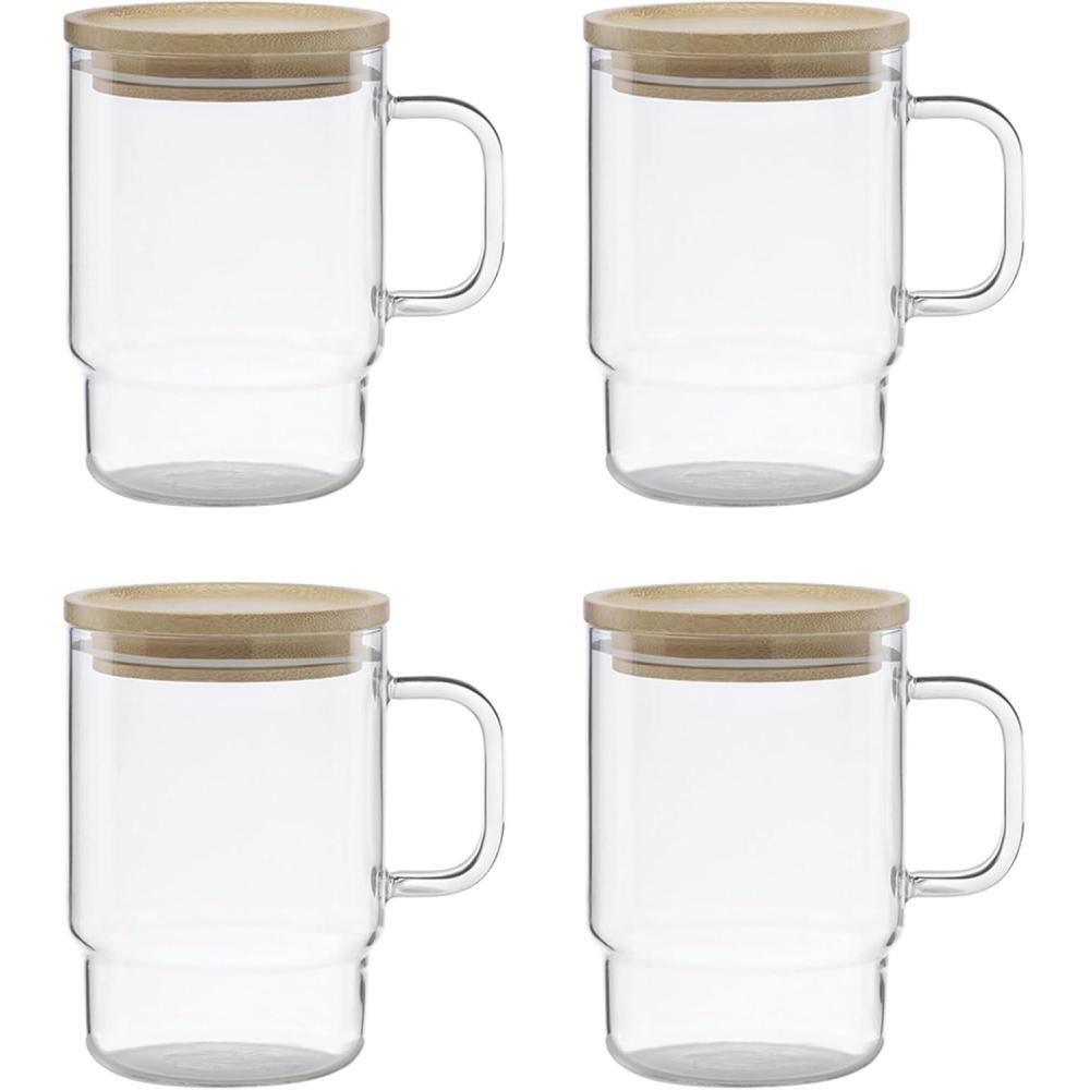 imageLenox Drinkware Tuscany Cls Hot Beverage Set Of 4 Service For 4 Glass Material Dishwasher Safe Includes Lids Tea And Coffee Glasses Drinking Glasses Glass Cups With Lids Clear 4 Piece