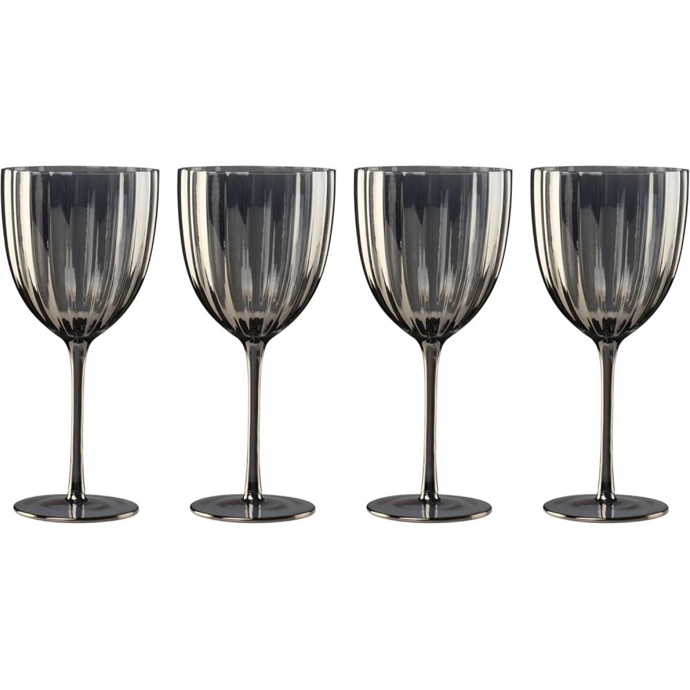 imageLenox Glassware Curva Luxe All Purpose Wine Set Of 4 Service For 4 Made From Glass Dishwasher Safe Drinking Glasses Home And Kitchen Wine Glasses Glass Cups Home And Kitchen Gray 4 Pieces