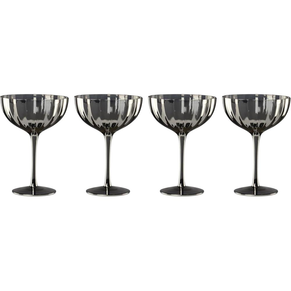 imageLenox Glassware Curva Luxe Coupe Set Of 4 Service For 4 Made From Glass Dishwasher Safe Drinking Glasses Home And Kitchen Cocktail Glass Glasses Drinking Set Home And Kitchen Gray 4 Pieces