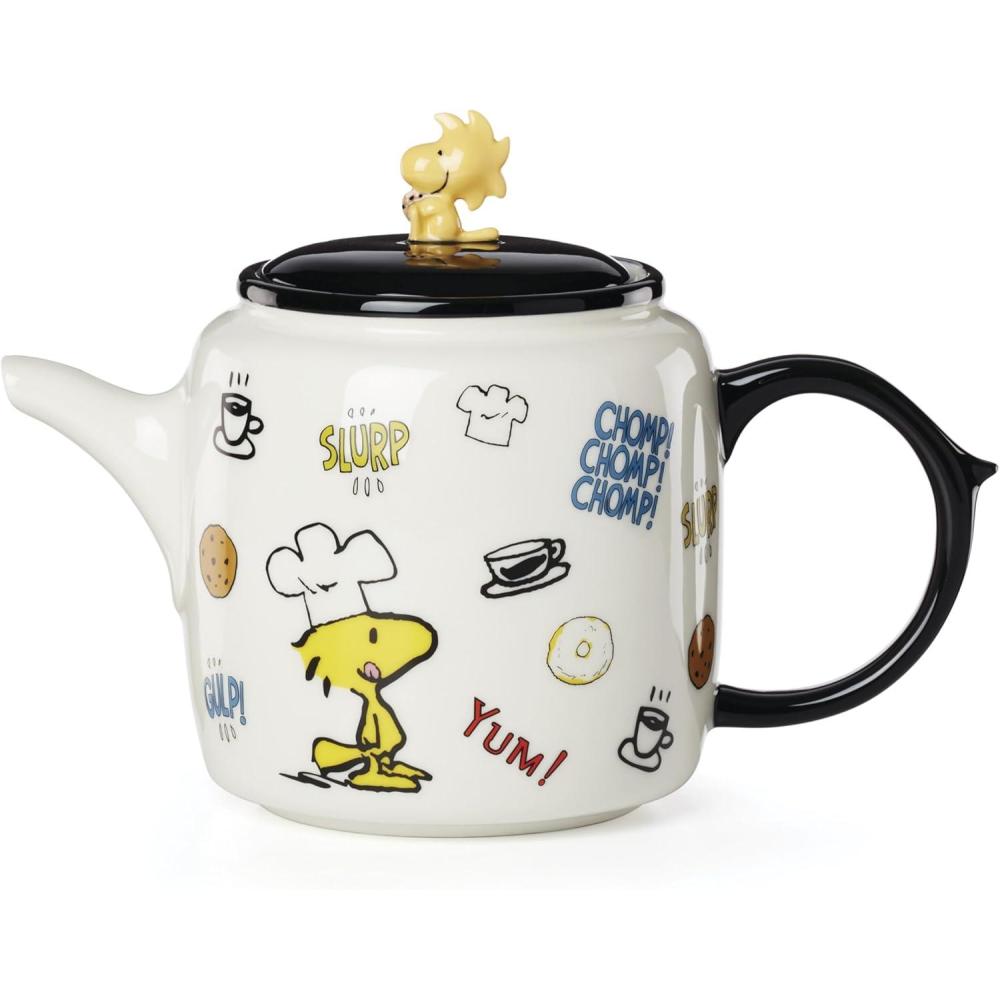 imageLenox Teapot Chef Snoopy Teapot Made Of Ceramic Porcelain Dishwasher Safe Tea Kettle Tea Pot Home And Kitchen Stovetop Kettle Chef Snoopy Design MultiColored 1 Piece 40 Ounce Capacity