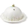 Lenox Home And Kitchen, Butterfly Meadow Beehive Covered Butter Dish, Porcelain Material, Butter Dish With Lid For Countertop, Kitchen Decor And Accessories, Butterfly And Flowers (White, 1 Piece)