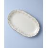 Lenox Home And Kitchen, Homespun Hors D’Oeuvres Tray, Stoneware Material, Serving Tray, Dishwasher And Microwave Safe, Snacks Fruit, Serving, Thistle Design (White, 1 Piece, 13.7 Inch L X 8.89 Inch W)