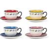 Lenox Teacup Set, Chef Snoopy Tea Cups And Saucers, Sets Of 4, Service For 4, Porcelain Material, Dishwasher And Microwave Safe, Tea Set, Mug, Snoopy Design (Assorted, 8 Pieces, 10 Ounce Capacity)