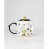 Lenox Teapot, Chef Snoopy Teapot, Made Of Ceramic Porcelain, Dishwasher Safe, Tea Kettle, Tea Pot, Home And Kitchen, Stovetop Kettle, Chef Snoopy Design (Multi-Colored, 1 Piece, 40 Ounce Capacity)