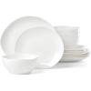 Lenox Dinnerware Set, Studio 1414 Curve 12-Piece Set, Service For 4, Bone China Material, Dishwasher & Microwave Safe, Home And Kitchen, Kitchen And Dining, Plates And Bowls Sets (White, 12 Pieces)