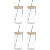 Lenox Drinkware, Tuscany Cls Cold Beverage Set Of 4, Service For 4, Glass Material, Dishwasher Safe, Includes Lids, Tea And Coffee Glasses, Drinking Glasses, Glass Cups With Lids (Clear, 4 Piece)