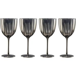 Lenox Glassware, Curva Luxe All Purpose Wine Set Of 4, Service For 4, Made From Glass, Dishwasher Safe, Drinking Glasses, Home And Kitchen, Wine Glasses, Glass Cups, Home And Kitchen (Gray, 4 Pieces)