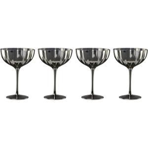 Lenox Glassware, Curva Luxe Coupe Set Of 4, Service For 4, Made From Glass, Dishwasher Safe, Drinking Glasses, Home And Kitchen, Cocktail Glass, Glasses Drinking Set, Home And Kitchen (Gray, 4 Pieces)