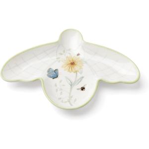 Lenox Home And Kitchen, Butterfly Meadow Beehive Spoon Rest, Porcelain Material, Dishwasher Safe, Kitchen Decor, Coffee Bar Accessories, Butterfly And Flowers Design, Home Accessories (White, 1 Piece)