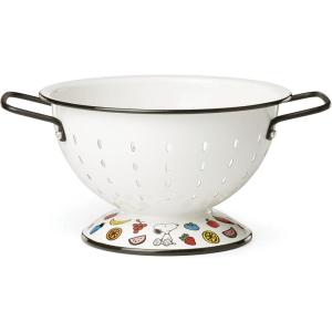 Lenox Home And Kitchen, Chef Snoopy Colander, Enameled Stainless Steel Material, Dishwasher Safe, Colander For Kitchen, Vegetable & Pasta Strainer, Sink Strainer, Chef Snoopy Design (White, 1 Piece)