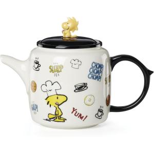 Lenox Teapot, Chef Snoopy Teapot, Made Of Ceramic Porcelain, Dishwasher Safe, Tea Kettle, Tea Pot, Home And Kitchen, Stovetop Kettle, Chef Snoopy Design (Multi-Colored, 1 Piece, 40 Ounce Capacity)