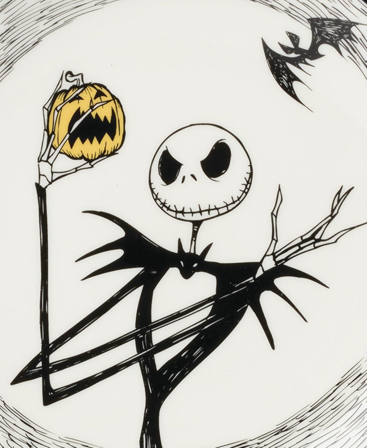 imageLenox Dinnerware Set Nightmare Before Christmas Accent Plates Set For 4 Jack Skellington Halloween Decor Indoor Porcelain Dishwasher Safe Microwave Safe Halloween Dishes WhiteBlack 4 Pieces