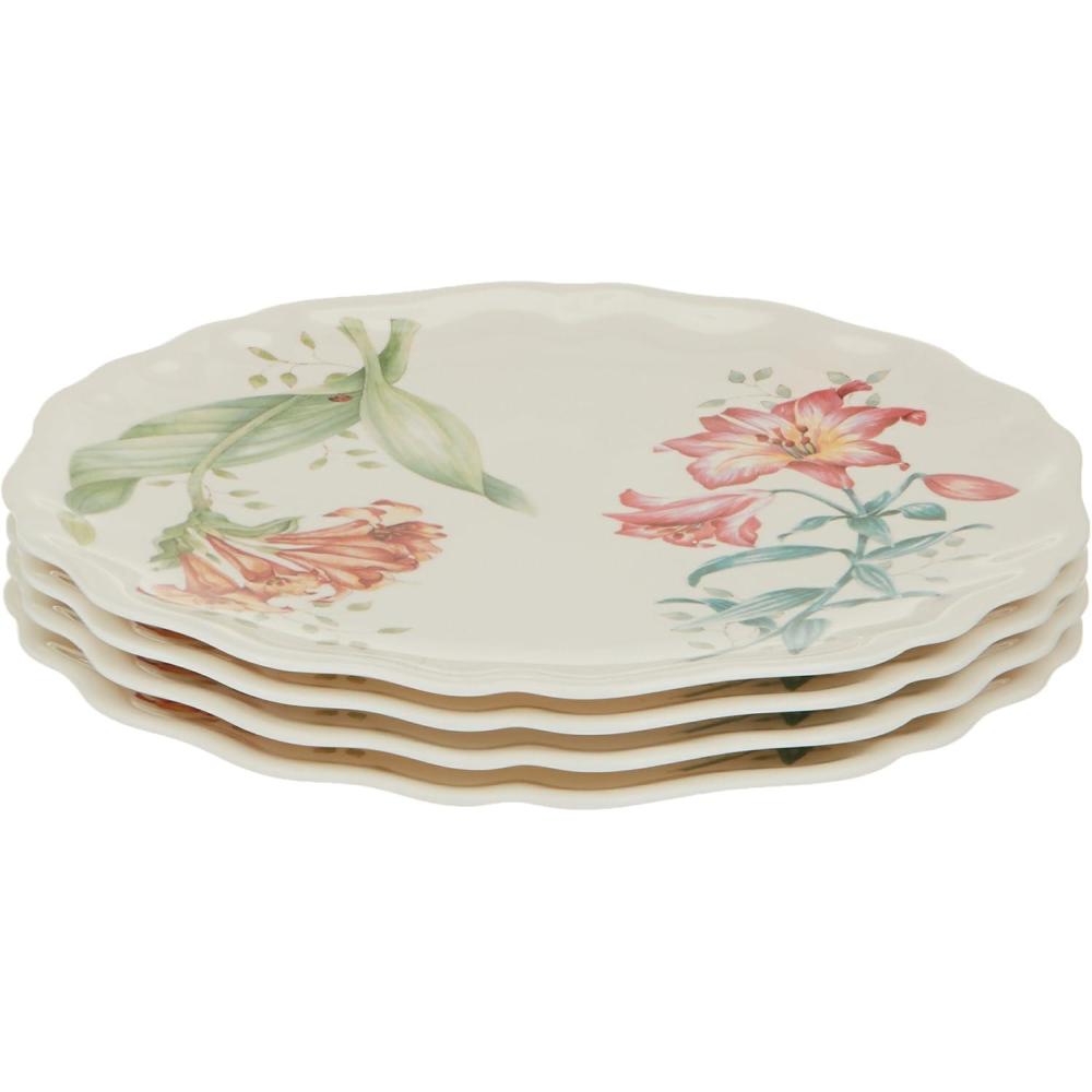 imageLenox 856372 Butterfly Meadow Melamine 4Piece Accent Plates Lightweight Melamine Material