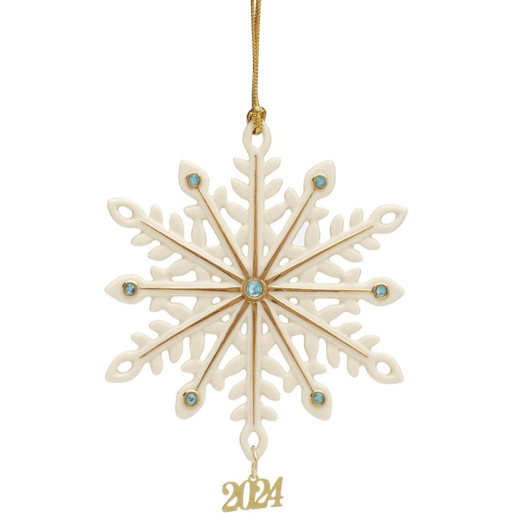 imageLenox 895772 2024 Snow Fantasies Snowflake Ornament ChristmasGemmed Snowflake