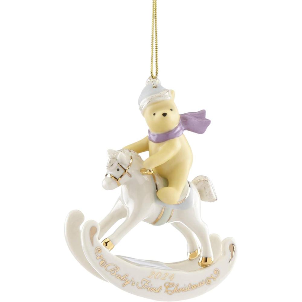imageLenox 895772 2024 Snow Fantasies Snowflake Ornament ChristmasWinnie the Pooh Babys First Christmas