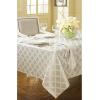 Lenox Laurel Leaf Platinum Tablecloth, 70-by-122 Inch Oblong Rectangular(Platinum)