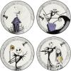 Lenox Dinnerware Set, Nightmare Before Christmas Accent Plates Set For 4, Jack Skellington, Halloween Decor Indoor, Porcelain, Dishwasher Safe, Microwave Safe, Halloween Dishes (White/Black, 4 Pieces)
