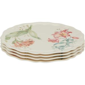 Lenox 856372 Butterfly Meadow Melamine 4-Piece Accent Plates, Lightweight Melamine Material