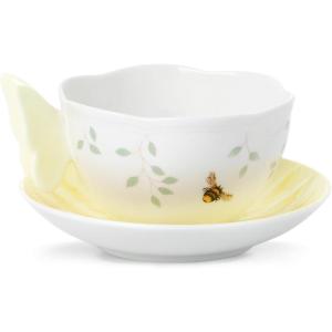 Lenox Butterfly Meadow Figural Cup and Saucer Set, Yellow(Cup and Saucer  Yellow)