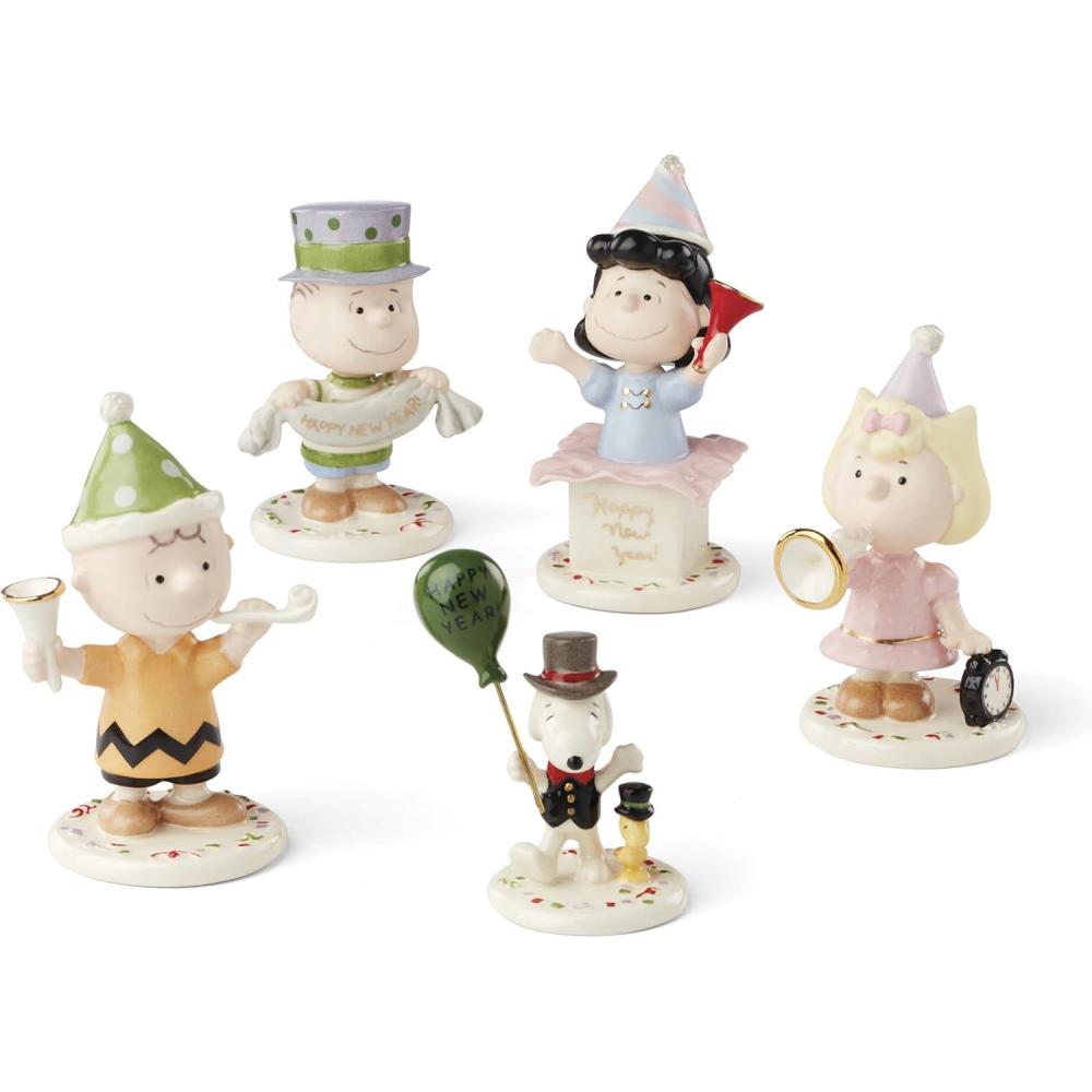 imageLenox 866598 Peanuts 5Piece Happy New Year Figurine Set by Decorations Indoor Decor Collectible Figures