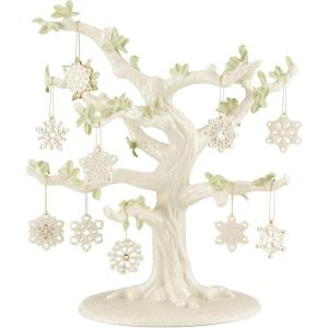 Lenox 893634 The Nutcracker 10-Piece Ornament & Tree Set, Display Stand(Ornament Tree and 10-Piece Ornament Set  Snowflakes)