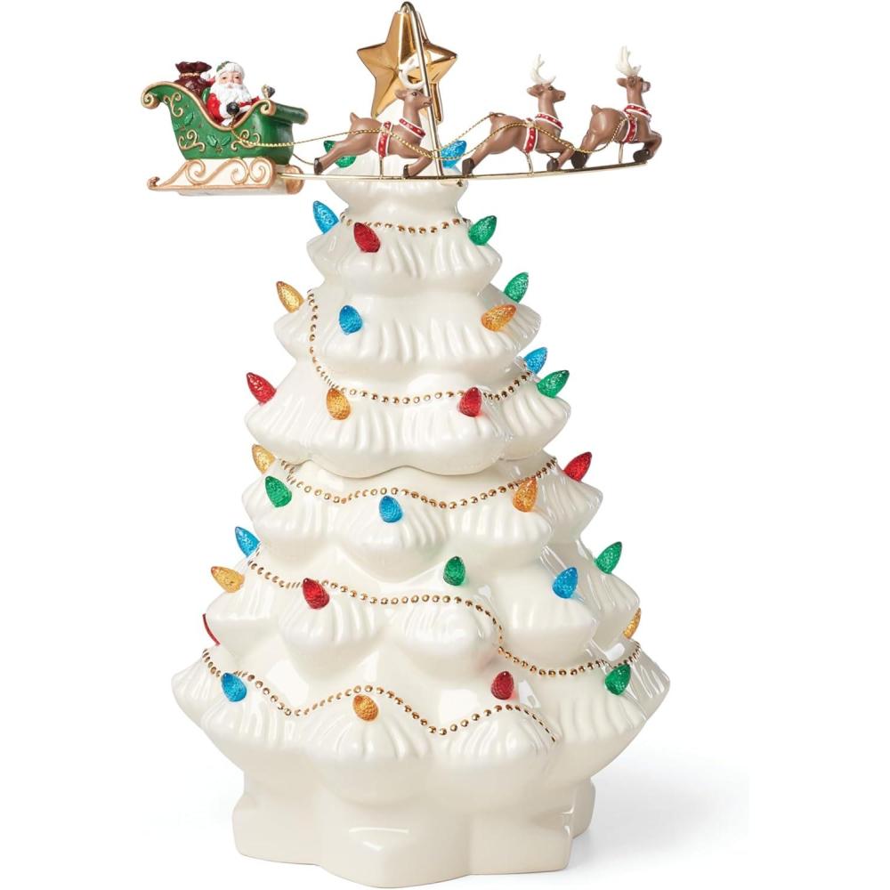 imageLenox 894469 Treasured Traditions Tree with Flying Santa Christmas amp Holiday DecorTree Flying Santa