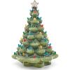 Lenox 894469 Treasured Traditions Tree with Flying Santa, Christmas & Holiday Decor(Lit Tree  Green)