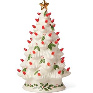 Lenox 894469 Treasured Traditions Tree with Flying Santa, Christmas & Holiday Decor(Lit Tree  Holiday)