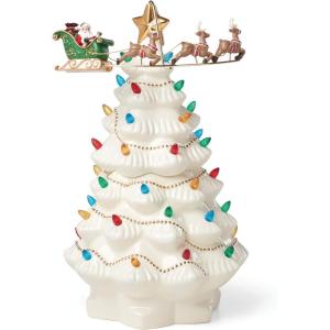 Lenox 894469 Treasured Traditions Tree with Flying Santa, Christmas & Holiday Decor(Tree  Flying Santa)
