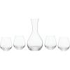 Lenox 893690 Tuscany Classics 5-Piece Decanter & Glass Set(Decanter With 4 Stemless Wine Glasses)