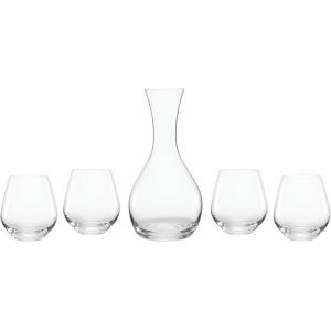 Lenox 893690 Tuscany Classics 5-Piece Decanter & Glass Set(Decanter With 4 Stemless Wine Glasses)