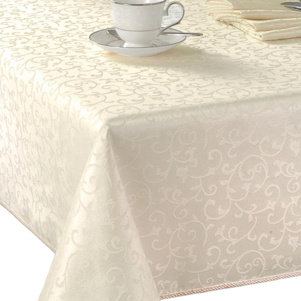 imageLenox Opal Innocence 70 Round White Tablecloth Machine Washable WrinkleResistant Table Cover WhiteIvory