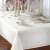 Lenox Opal Innocence 70” Round White Tablecloth – Machine Washable, Wrinkle-Resistant, Table Cover – White(White)