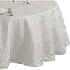 Lenox Opal Innocence 70” Round White Tablecloth – Machine Washable, Wrinkle-Resistant, Table Cover – White(Platinum)