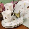 Lenox 810138 Butterfly Meadow Seasonal 4-Piece Mug Set, Christmas Drinkware, Holiday Hosting(Mugs  Set of 4)