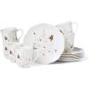 Lenox 810138 Butterfly Meadow Seasonal 4-Piece Mug Set, Christmas Drinkware, Holiday Hosting(12-Piece Dinnerware Set)