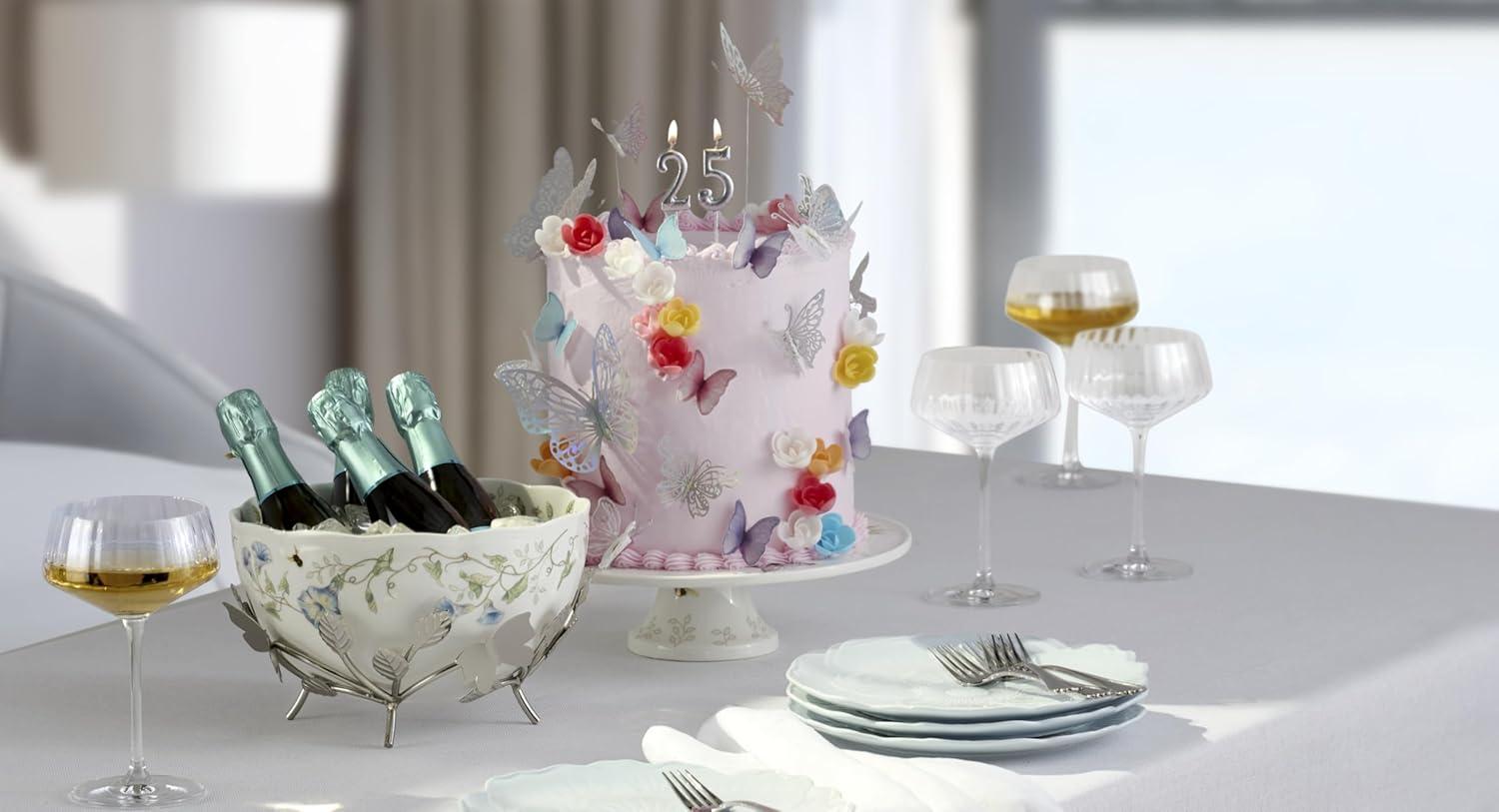 imageLenox 898188 Butterfly Meadow 25th Anniversary Cake Plate25th Anniversary Bowl with Stand