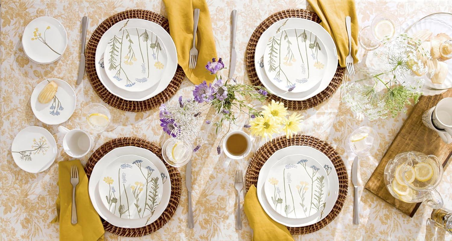imageLenox Dinnerware Set Wildflowers Tidbit Appetizer Plates Set Of 4 Service For 4 Dessert Plates Small Plate 6 Inch Snack Plate Stoneware Dishwasher Safe 6Inch Diameter Assorted 4 Piece