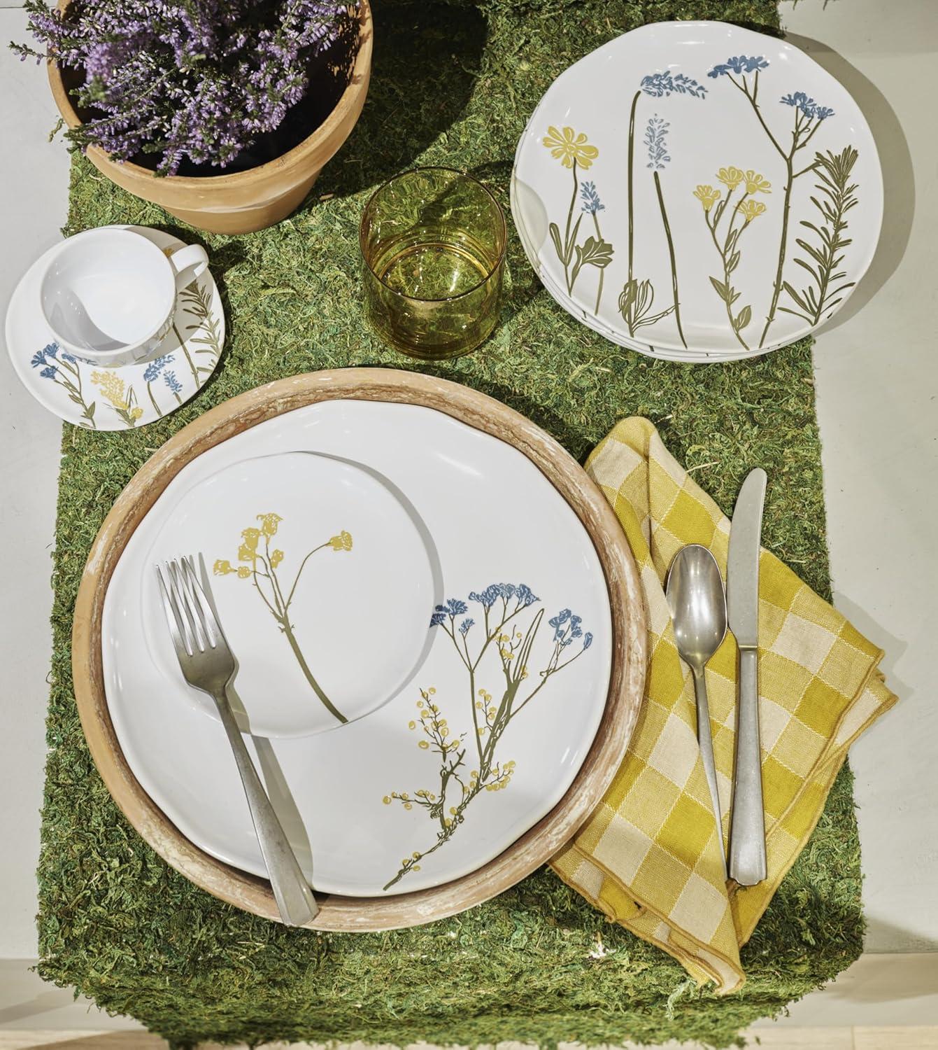 imageLenox Dinnerware Set Wildflowers Tidbit Appetizer Plates Set Of 4 Service For 4 Dessert Plates Small Plate 6 Inch Snack Plate Stoneware Dishwasher Safe 6Inch Diameter Assorted 4 Piece