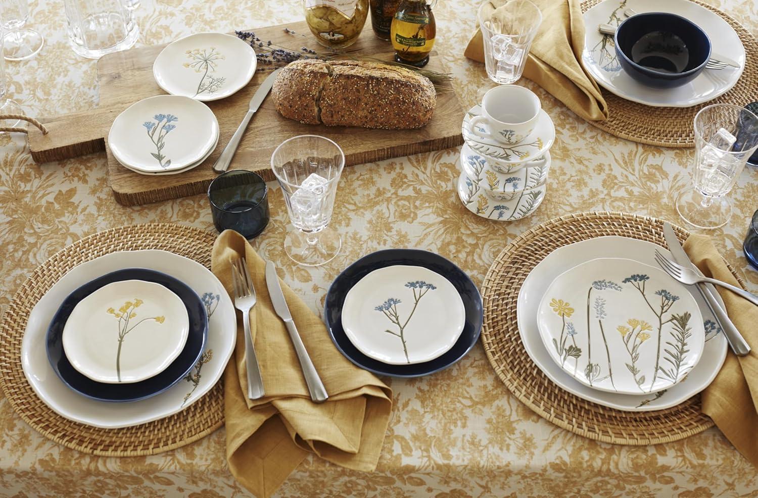 imageLenox Dinnerware Set Wildflowers Tidbit Appetizer Plates Set Of 4 Service For 4 Dessert Plates Small Plate 6 Inch Snack Plate Stoneware Dishwasher Safe 6Inch Diameter Assorted 4 Piece