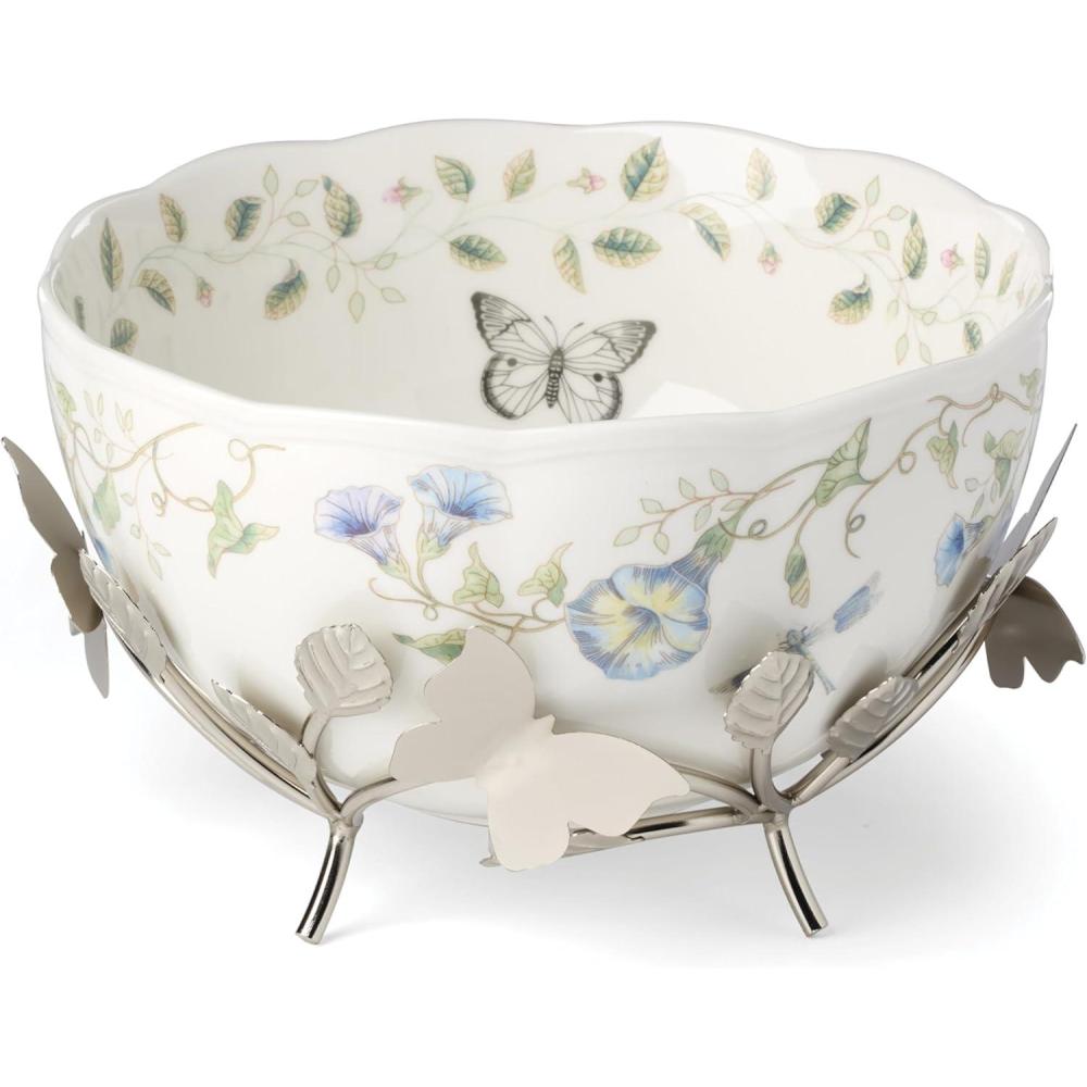imageLenox 898188 Butterfly Meadow 25th Anniversary Cake Plate25th Anniversary Bowl with Stand