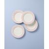 Lenox Dinnerware Set, Gingham Black Dinner Plates, Service for 4, Porcelain, Microwave & Dishwasher Safe, Halloween Dishes, Bold Black Gingham Rims, Halloween Decor Indoor (Black/White, 4 Pieces)(Pink)